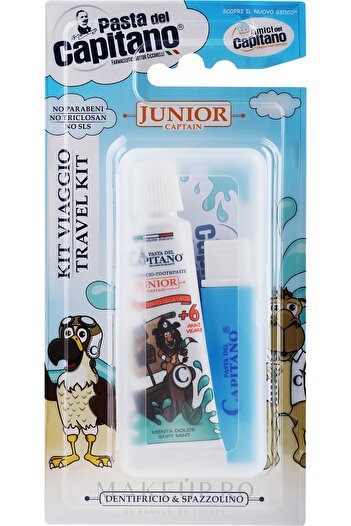 Pasta Del Capitano Travel kit for Children - Toothbrush and Toothpaste, Pasta Del Capitano, 20 ml, Blue