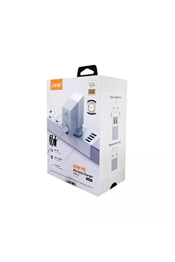 LDNIO Mini Quick Charger, Usb C + Usb A Ports, 65W