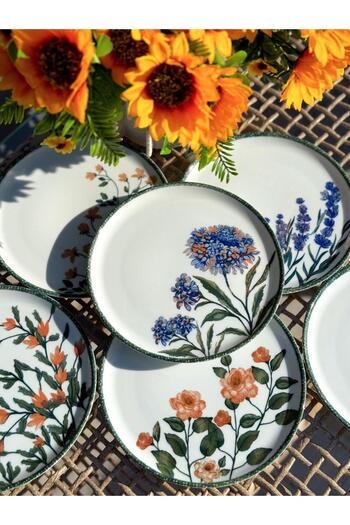 Porland Flower Garden Pasta and Serving Plate Set 12 Pieces