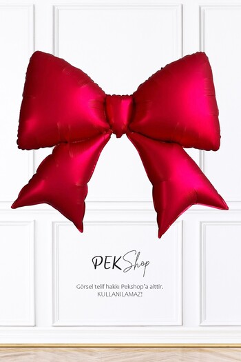 PEKSHOP Red Big Bow Foil Balloon Christmas Bow Balloon