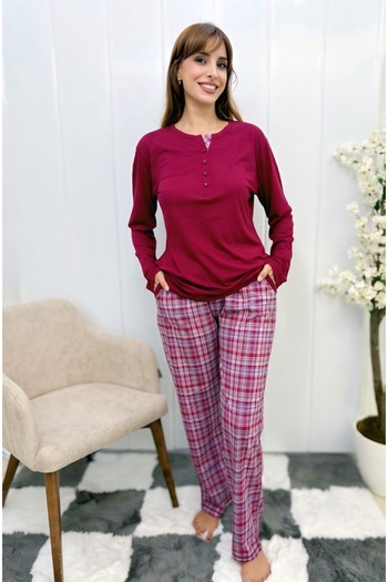 AYSUN TEKSTİL New Product... Cotton Modal Relaxed Fit Soft Fabric Sports Women Pajama Set