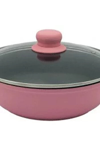 Voyager Pink pot with heat-resistant glass lid 24 cm
