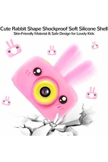 ON Electronics Kids Camera Pink , Digital Video Camera Cartoon Toy With 32GB SD Card