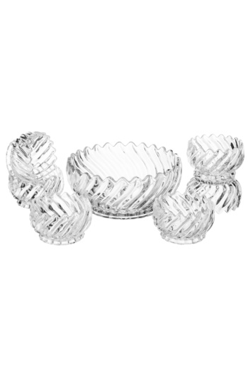 delı glassware Glass Yogurt Set - Large with 6 Small Yogurts | Practical Elegance for Perfect Serving