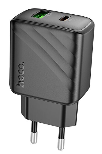 shop Hoco. CS23A Sunlight 30W 1 Adet Type-C ve 1 Adet USB 3.0 QC Çıkışlı PD Hızlı Şarj Aleti - Siyah