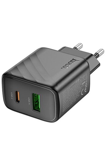 shop Hoco. CS23A Sunlight 30W 1 Adet Type-C ve 1 Adet USB 3.0 QC Çıkışlı PD Hızlı Şarj Aleti - Siyah