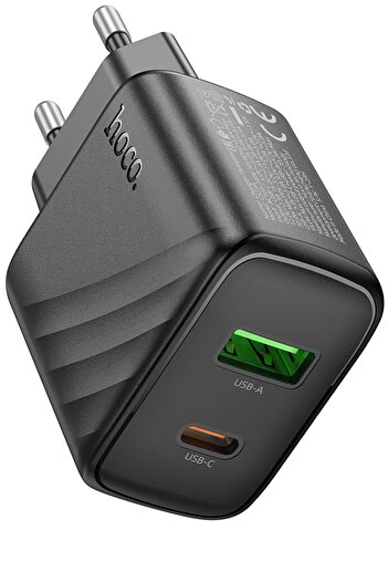 shop Hoco. CS23A Sunlight 30W 1 Adet Type-C ve 1 Adet USB 3.0 QC Çıkışlı PD Hızlı Şarj Aleti - Siyah