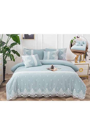 FIONNA.RO Fine Cotton Underwear with Lace - Blue