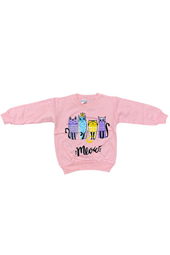 OEM Pink children's sweatshirt with colorful kittens "Meow"