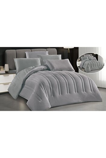 SNOOZYL Double-sided plain winter bedspread for warmth, 6 pieces, quilt size 240x260 cm
