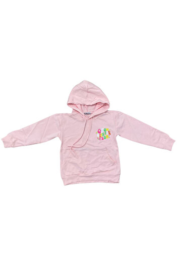 OEM Light pink hoodie for kids - "Grow with the Flow" print