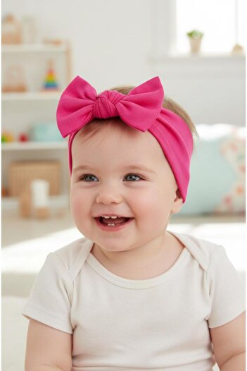 Babygiz Baby Girl Children's Bow-Tie Hairband, 100% Cotton Combed Cotton, Non-Slip, Ultra Flexible Soft Headband