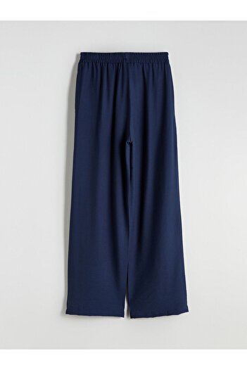 LC Waikiki Navy Blue Women's Wide Leg Pants with Elastic Waist