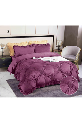 FIONNA.RO Velvet Lingerie With Ruffles And Embroidered Hearts - Purple