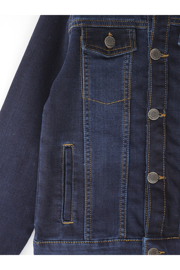 DobaKids Cepli Erkek Çocuk Denim Ceket Lacivert Renk 5-13 Yaş Erkek Çocuk Kot Mont