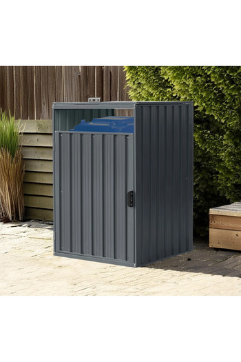 Martin Corturi Evenimente Metal waste bin M with one BS-MK1 box - 80 x 80 x 122 cm anthracite
