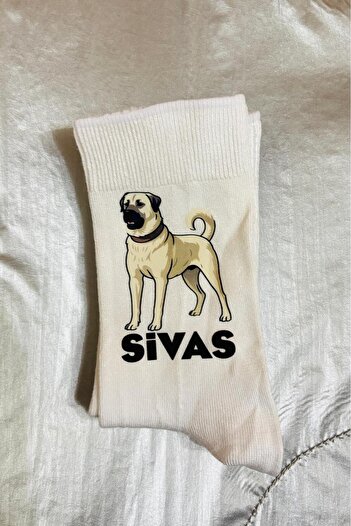 Namgo Bamboo Seamless Socks White Sivas Kangal Dog Socks