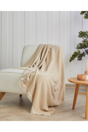 English Home Ivory Sofa Throw 140X170 cm Ecru