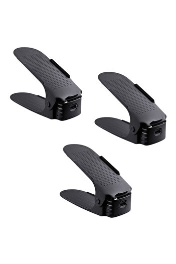 Mercaton Set 3 pcs, Non-slip and Adjustable Shoe Storage Support, 625.511/17 cm, Black