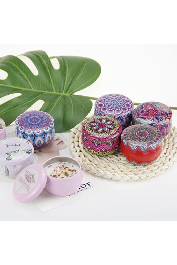 COOYA 6-Pack Scented Candle Gift Set,Ethnic Style, Long-Lasting Soy Wax, Relaxation, and Ideal Gift