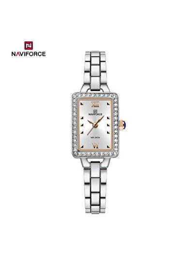 Naviforce Women’s Square Dial Quartz Chronograph Watch with Waterproof Steel Strap