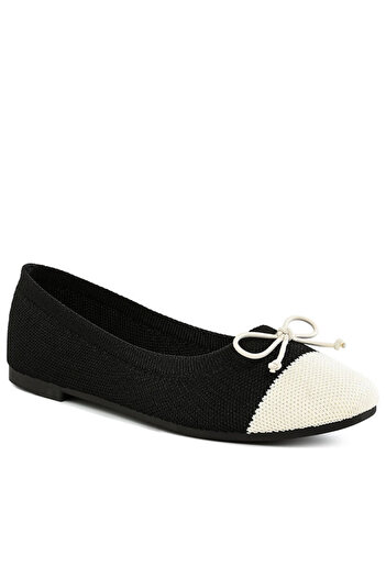 london Rag Women Two Tone Ballerinas in Black and White