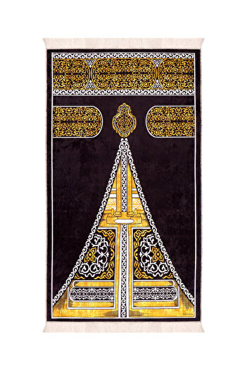 Bursa İpek Black Sponge Velvet Prayer Rug