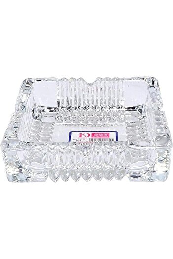 Generic ECVV Square Glass Ashtray For Home Indoor And Outdoor Decorative Square Tabletop Ashtray For Cigars