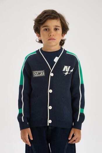 Nebbati Bg Store Boys' Navy Blue Cardigan