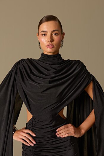 NOK İSTANBUL Midnight Majesty Maxi Dress Black