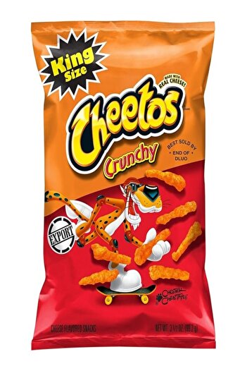 Cheetos Crunchy Flaming Hot Cheese Flavored Snack, Made with Real Cheese, King Size (99g) - Export