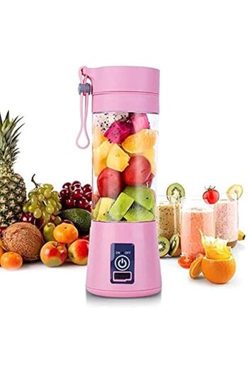 Other Portable Household Juice Blender, 4 Blades, 380 ml, USB Charging, Pink, 150.0W