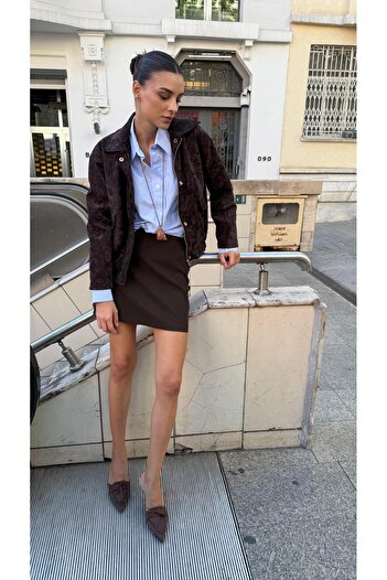 Eataly Shoes Pointed Toe Light Brown Suede Lace-Up Heeled Shoes