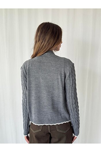 Retrobird Gold Button Cardigan Women's Gray