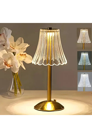 Led Crystal desk light with sensor, three levels of lighting, rechargeable