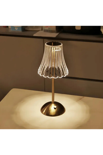 Led Crystal desk light with sensor, three levels of lighting, rechargeable