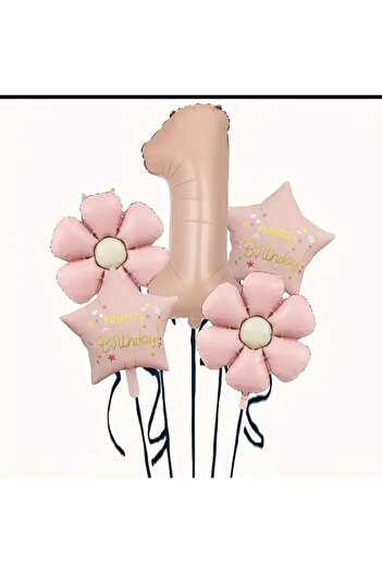 ATAKENT PARTİ 1 Year Old Party Set Pink Birthday Party Set