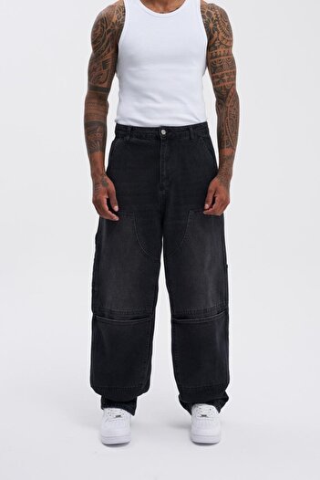 Machinist Men's Oversize Washed Effect Anthracite Jeans