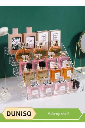 Generic DUNISO Perfume Organizer Stand, 5 layer transparent acrylic display rack, cosmetics storage rack, mu