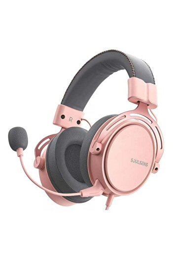 Alpha x Soulsens Air SE Gaming Headset with 3D Bass, Ultra Light Soft Memory Earpads - Pink