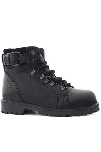 Rakerplus Genuine Leather Black Real Fur Laced Zippered Children's Boots