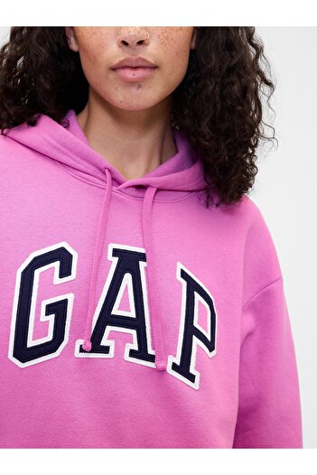 GAP Kadın Pembe Logo Fleece Sweatshirt
