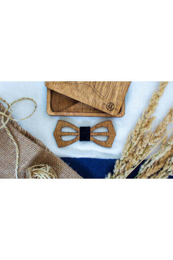 OEM Wooden Bow Tie HH325, Handmade, in Premium Personalized Box