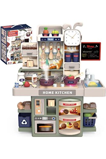 Toybox Play Kitchen with Sound & Light, Cooking Stove with Steam, Play Food Toy Kitchen Accessories For Kid