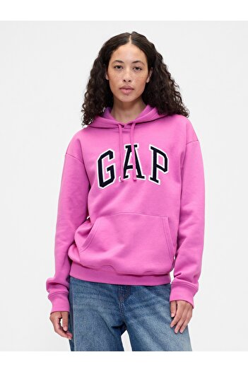 GAP Kadın Pembe Logo Fleece Sweatshirt
