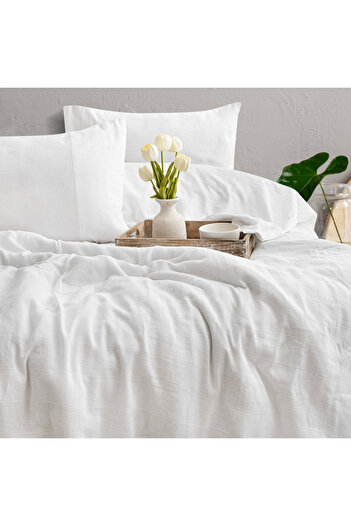 Schafer Home Etamine Cotton Çk Bedding Set 4 Pieces-White