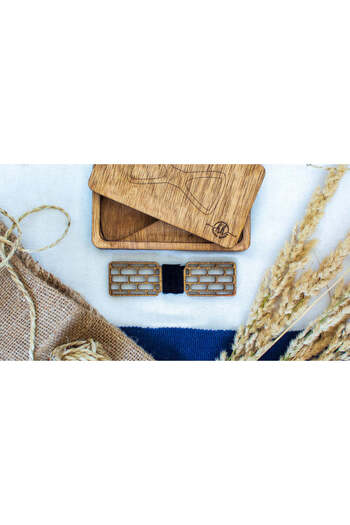 OEM Wooden Bow Tie HH338, Handmade, in Premium Personalized Box