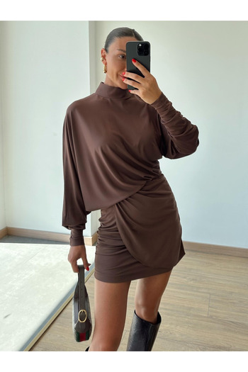 My Blog Brown Flowy Short Dress - 10580