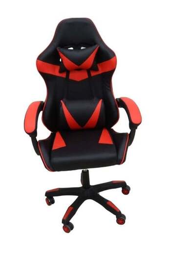 Crestj Adjustable Gaming Chair with Armrests and Head Support Pillow
