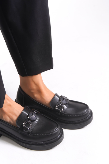 Riccon Women's Loafer 00121823 Black Skin